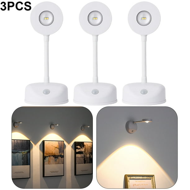 Foco Pared Sin Cables para Interiores LED Recargable Con Sensor Cuerpo Humano Imagen (Tricolor 2200mAH) Versión Tricolor 2200mAH