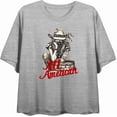 thumbnail image 4 of All American Cowgirl Women's Heather Gray Crew Neck Short Sleeve Top-Large, 4 of 6