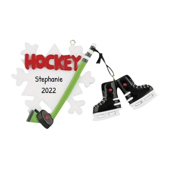 Personalized Hockey Ornament 2024 - Ice Skate Ornament, Hockey Skate Ornaments, Athlete Ornament, Hockey Gifts, Hockey Christmas Ornament, Sports Ornaments - Hockey Snowflake - Free Customization