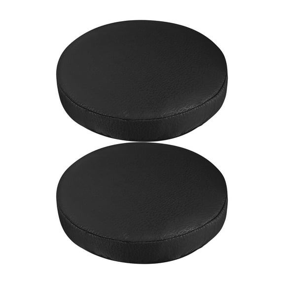 2 Pcs Chair Cover Round Bar Stool Cushion Stretch Dining Covers Office Black