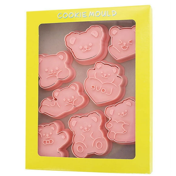 Molde para galletas de fondant de plástico con prensado tridimensional de oso