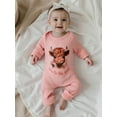 thumbnail image 6 of BemeyourBBs Baby Girls Ribbed Romper Highland Cow Print Jumpsuits and Headband, 6 of 9