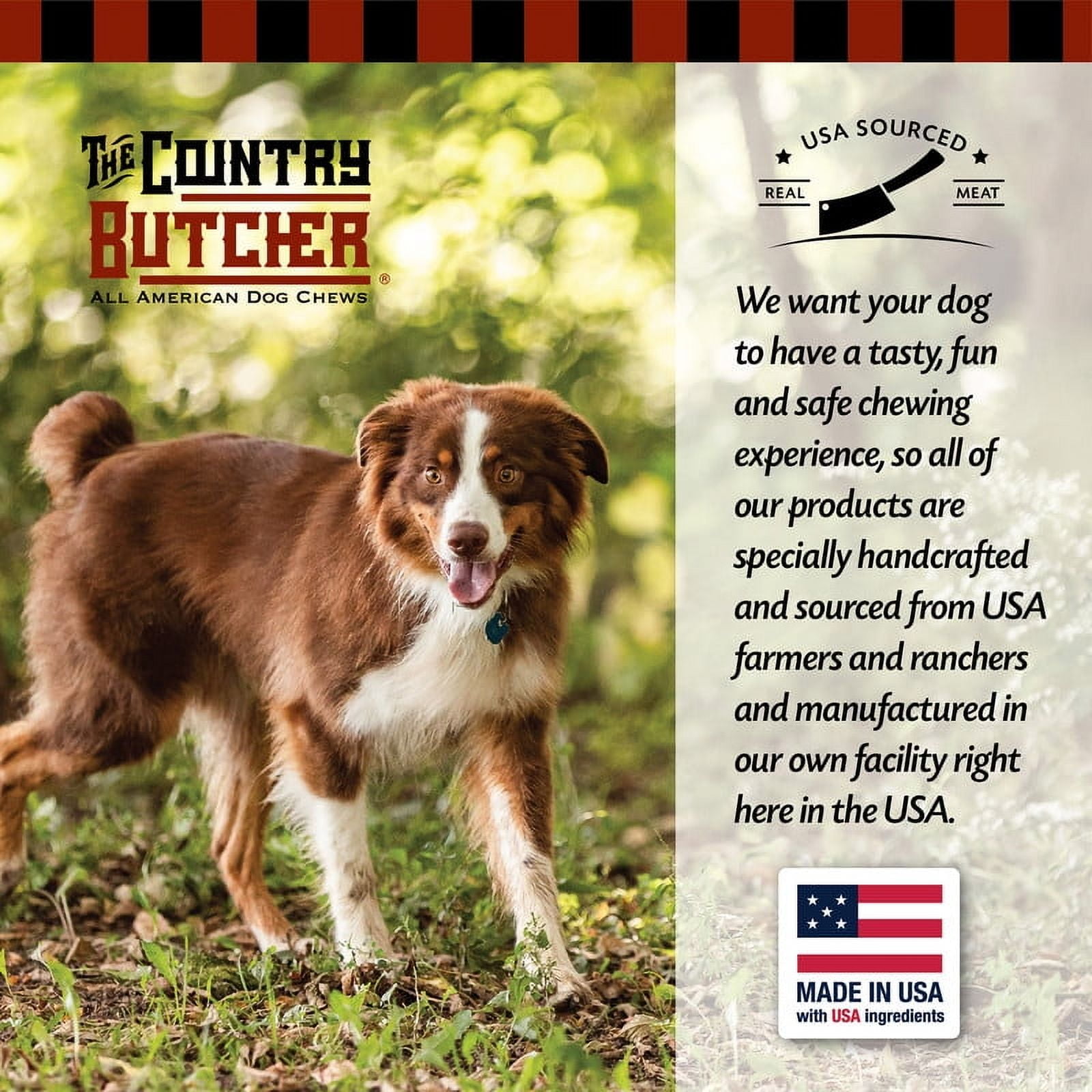 The Country Butcher Medium (4") Beef Center Dog Bones with Marrow & Meaty Pieces, Moderate to Aggressive Chewers, Made in USA, 3 Count