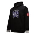 thumbnail image 2 of Men's Mitchell & Ness Black Sacramento Kings Chainstitch Applique Vintage Heavyweight Pullover Hoodie, 2 of 5