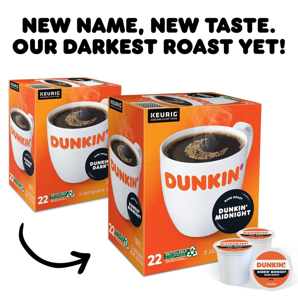 Dunkin Donuts K-Cup Pods, Original Dark Roast, 22/Box, Each
