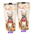 thumbnail image 2 of Happy Thanksgiving French Bulldog with Turkey Pumpkins Autumn Vibes 30oz Stainless Steel Tumbler Insulated Cup with Lid Dog Lover Gifts - 12018, 2 of 5