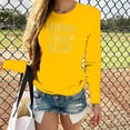 thumbnail image 1 of T-shirt Imprimé Bonne Année pour Femmes Manches Longues Blouse Décontractée, 1 of 1