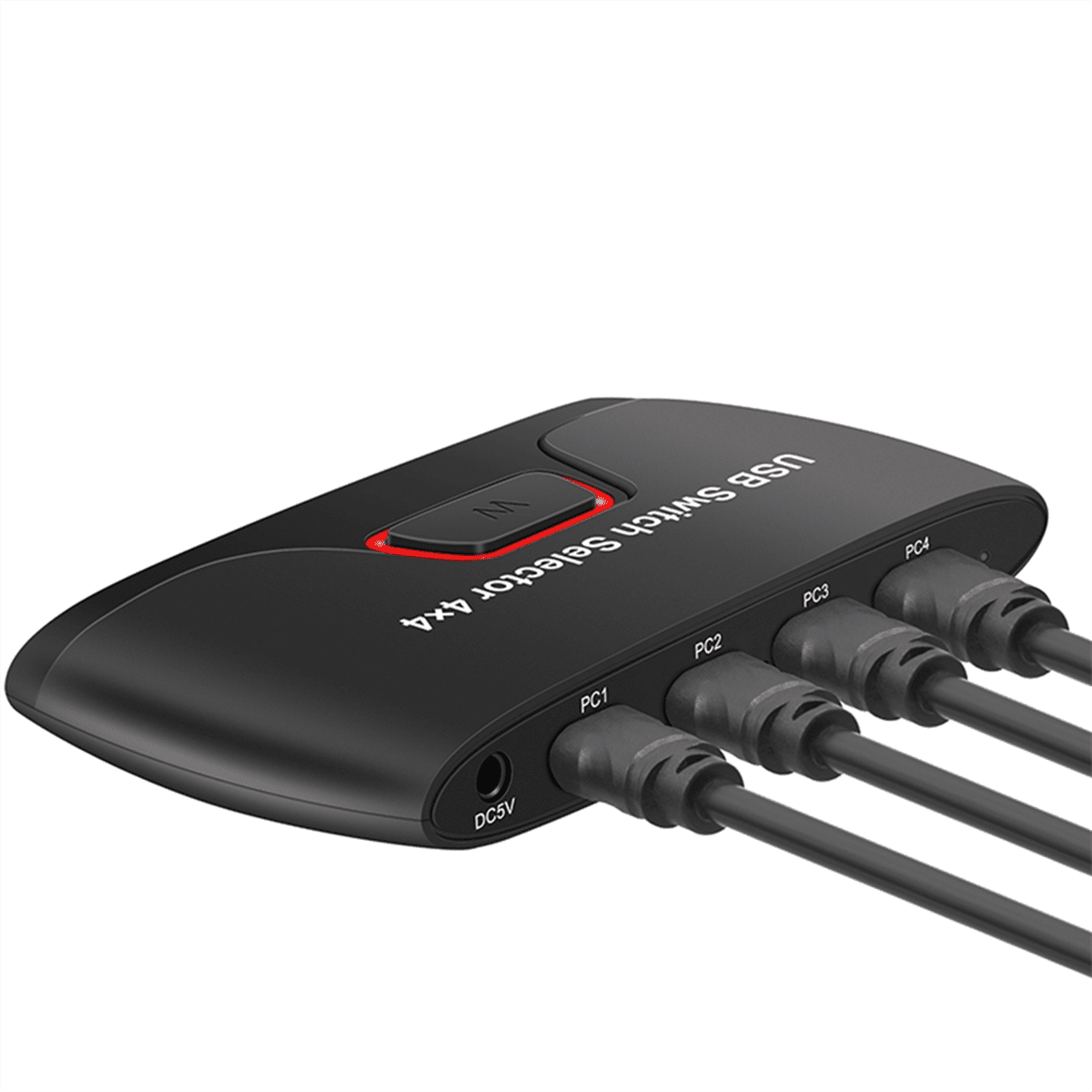 USB KVM Switch Shared Controller Hub Adapter USB 4 Input 4 Output for Laptop Printer Keyboard Mouse Monitor US Plug,1 * 4 * 4 USB computer mouse and keyboard sharing switch kit,Black