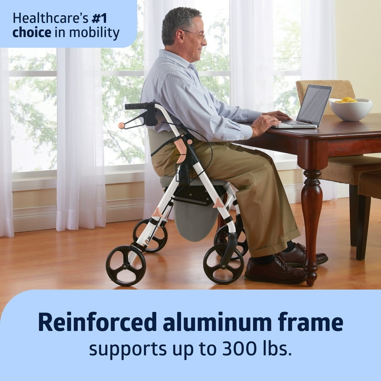 Medline Premium Empower Rollator Walker with Memory Foam Seat