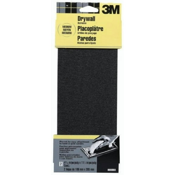 3M 11-1/4 in. L x 4-3/16 in. W 100 Grit Medium Silicon Carbide Drywall Sanding Screen 2 pk