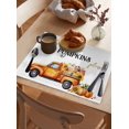 thumbnail image 3 of Fall Pumpkin Placemats Set of 12 Thanksgiving Watercolor Sunflower Cart Heat Insulation Washable Place Mats, Rustic Non-Slip Table Mats for Dining Table Party Kitchen Decor,13x19 Inch, 3 of 4
