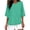 Mint Green, variant on Staron Women's Casual Shirt 3/4 Sleeve Crew Neck Loose Blouse Solid Color Basic Comfy Relaxed Fashion Top for Spring Summer Vacation Travel Beach, Red S