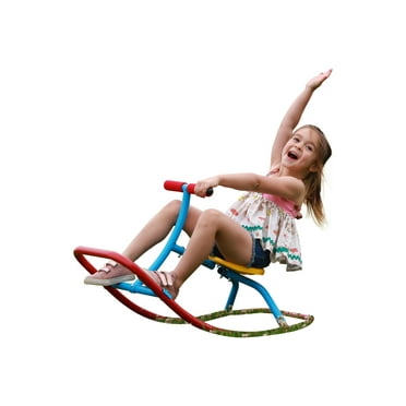 Platports Rocking Seesaw Rider, Durable Metal, for Kids, Safe Indoor/Outdoor Playground Equipment