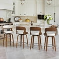 thumbnail image 3 of Dycanpo 26”Bar Stools Swivel, Wood Counter Height Bar Stools Set of 3 for Home Kitchen, White, 3 of 6