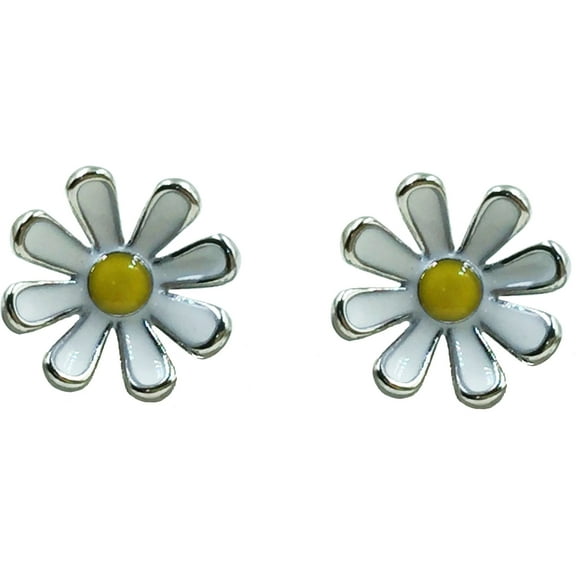 925 Sterling Silver Daisy Stud Earrings Daisy Earring Stud Flower Dainty Minimalist Stud Earrings Handmade Birthday Gift Studs with Pushback