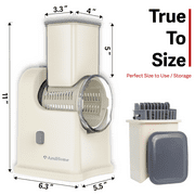 AzulHome Electric Cheese Grater, Vegetable Grater Slicer, Salad Shooter Shredding, Stainless Steel, 5 Interchangeable Blades, Home Kitchen Use