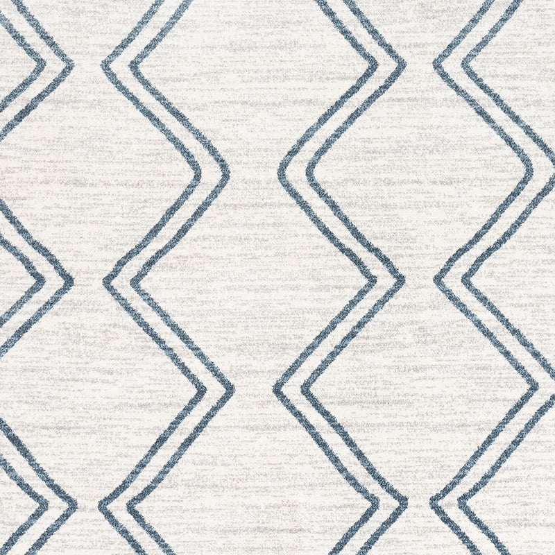 Well Woven Kennedy Chevron Area Rug, 6.58' x 9.25', Cotton Fringe For Authentic Look, Super Soft Pile, Durable, Easy To Clean