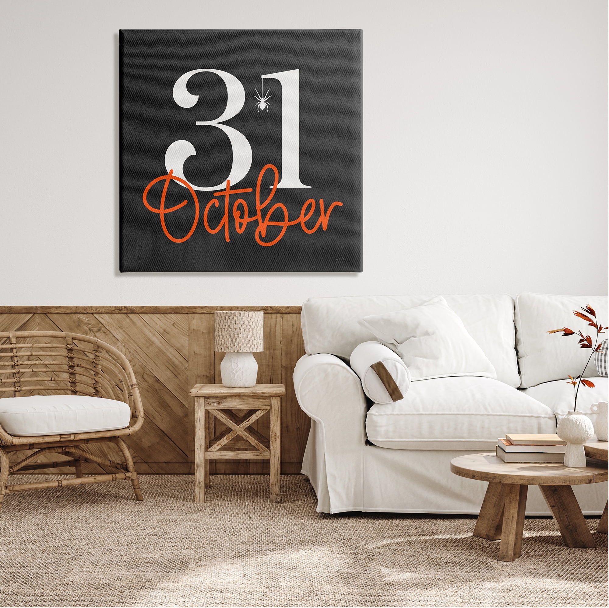 Stupell Industries 31 October Halloween Date Holiday Painting Gallery Wrapped Canvas Print Wall Art, 36 x 36