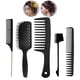 thumbnail image 3 of 1 juego de peines para cabello natural, largo, grueso y , cabello húmedo Negro Zulema Cepillo de peine de pelo hueco, 3 of 6