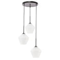 thumbnail image 5 of Indoor Modern Home Decor Bright Ceiling Gene 3 Light Black and Frosted White Glass Pendant, 5 of 7