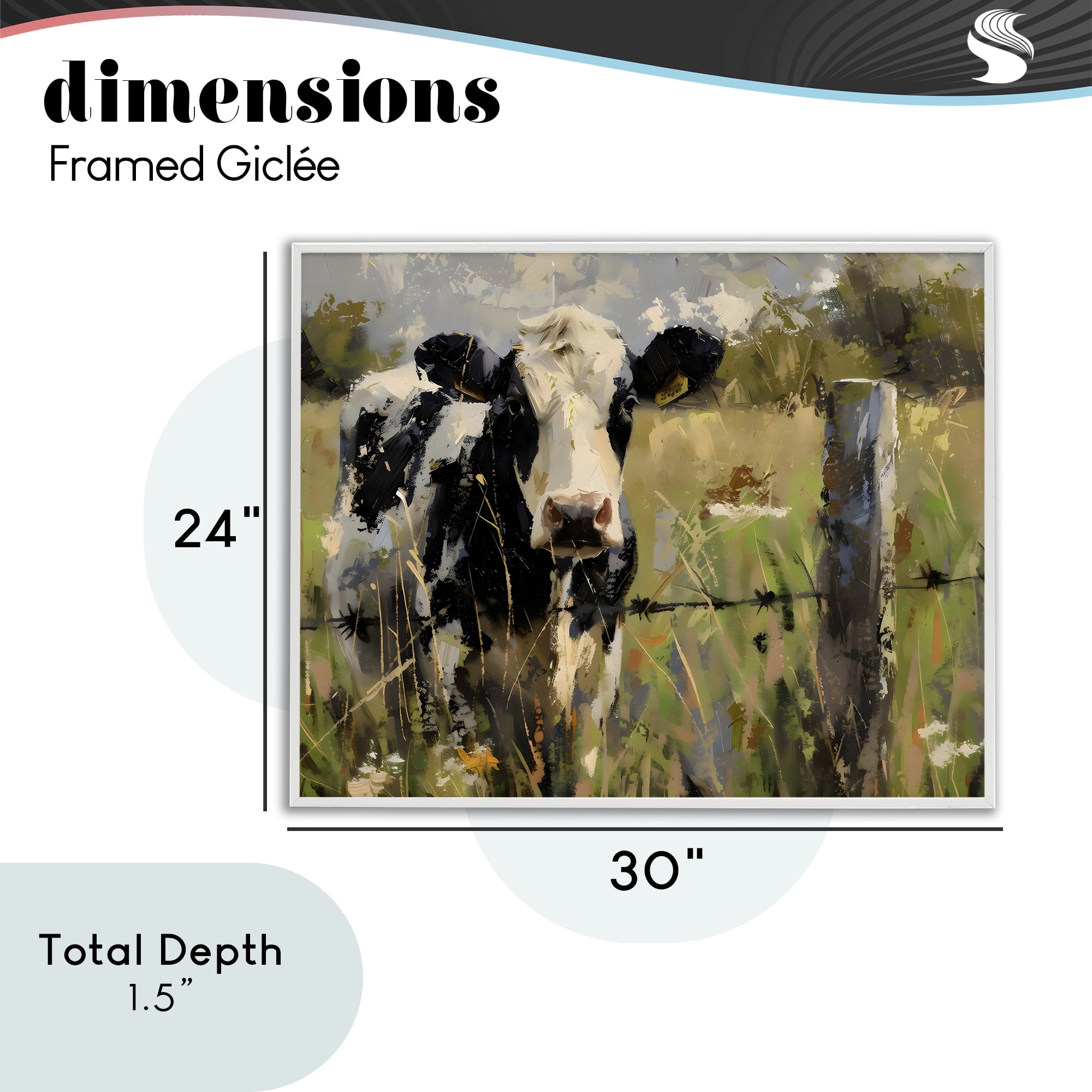 Stupell Industries Cow in Summer Pasture White Framed Giclee Art, design by Creative Studio