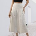 thumbnail image 4 of Pantalón capris con bolsillo para mujer pantalón suelto y fluido cómodo pantalón palazzo ropa diaria, 4 of 8