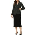 thumbnail image 2 of INSPIRE CHIC Women's Elegant Plaid Lapel Collar Tweed Blazer Jacket, 2 of 5