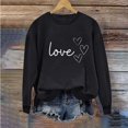 thumbnail image 2 of Sudadera Penkiiy Valentine para mujer: lindas camisetas del día de San Valentín Love Heart Graphic Print Suéter de manga larga Tops XL Negro, 2 of 5