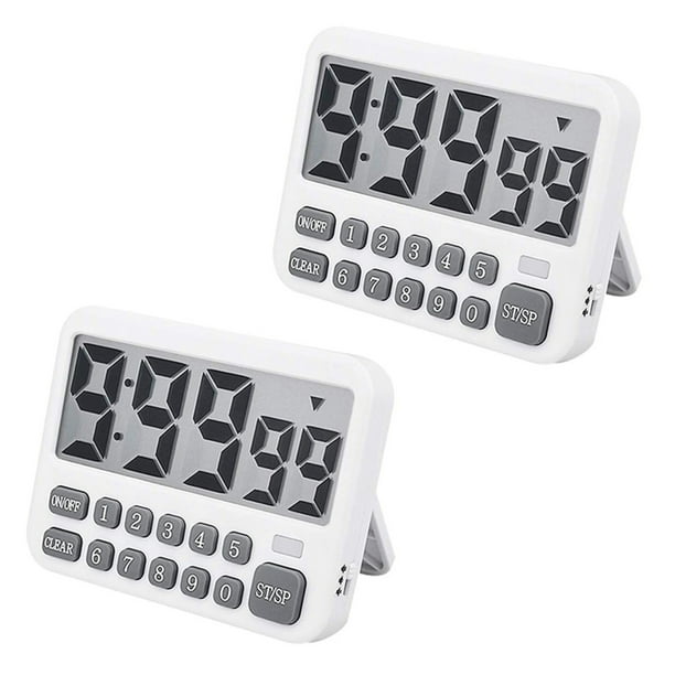 2X Temporizador Digital de Cocina, Pantalla Grande Temporizador de Cocción Temporizador de Cuenta Regresiva / Ascendente