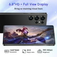 thumbnail image 3 of I25 Ultra Unlocked Smartphone,8GB+256GB Unlocked Phone for Android 14, 6.8" HD+ Display, 4000mAh Long Battery Life Smartphone, Built in Pen, 4G Dual SIM Cellphone, Face Unlock, GPS(Black), 3 of 7