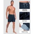thumbnail image 6 of Mens 2 in 1 Swim Trunks with Compression Liner, Quick Dry Beach Shorts, Bathing Suit with Phone Pocket Navyblue S, 6 of 6