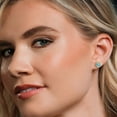 thumbnail image 4 of Gem Stone King 1.64 Ct Round 6mm Blue Apatite 18K Yellow Gold Plated Silver Removable Jacket Stud Earrings, 4 of 6