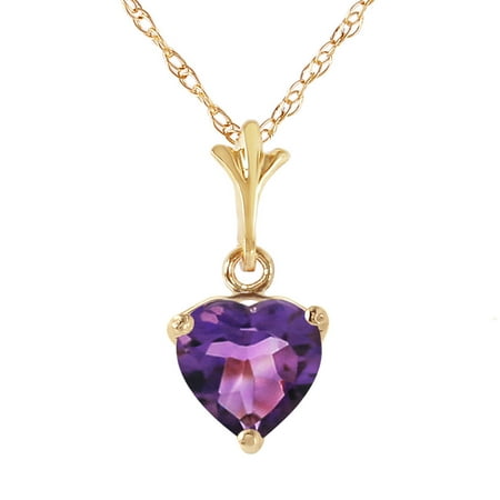 Galaxy Gold 14K Solid Gold 1.15 Carat Natural Amethyst Necklace for Women - Yellow Gold Fine Jewelry
