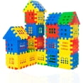 thumbnail image 1 of Interlocking Big Waffle Blocks, Preschool Sensory Toy Educational Creativity For Kids Over 3 Years Old, Indoor Outdoor Use Snap Together Building Set Multiple Colour (155PCS), 1 of 5