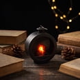 thumbnail image 3 of Round Fireplace Light 3.82in Faux Flame Figurine Tabletop Wall Mount for Indoor Outdoor Desktop Decor Housewarming Holiday Home Decoration Black, 3 of 4