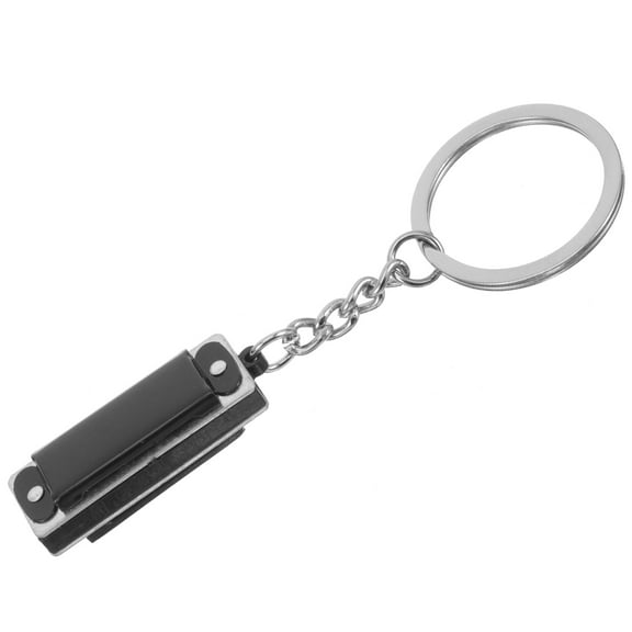 HOMEMAXS Harmonica Pendant Key Chain Mini Metal Harmonica Pendant Bag Hanging Key Ring