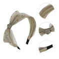 thumbnail image 3 of Unique Bargains 1 Pc Mesh Bow Headbands for Women Champagne, 3 of 6