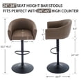 thumbnail image 4 of FIRAVOE Bar Stools with Back Set of 4 (19.7" Large Base) Swivel Counter Height Bar Stools (3.1" Thick Upholstered Seat) Adjustable Faux Leather Barstools Bar Chairs for Kitchen Island, Coffee Brown, 4 of 10