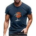 thumbnail image 2 of Rciityk Men's Tops Casual Round Neck T Shirts Palm Sunset Printing Shorts Sleeves Vacation Beach Summer T-Shirt, 2 of 5