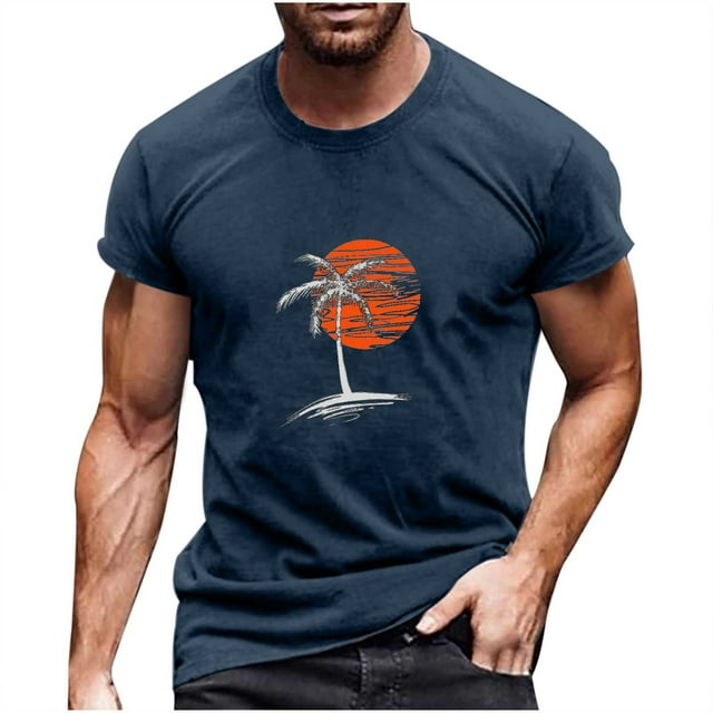 matoen T-Shirt Décontracté à Col Rond pour Hommes, Mode Imprimée, chandail-Over, Manches Courtes, Blouse de Sport Entraînement Physique