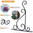 thumbnail image 3 of Paquete de piezas Soporte para colgar al aire libre de hierro negro Gancho de pared para comedero de pájaros Linterna Campanas de viento con tornillos Ormromra WRQX-278, 3 of 7