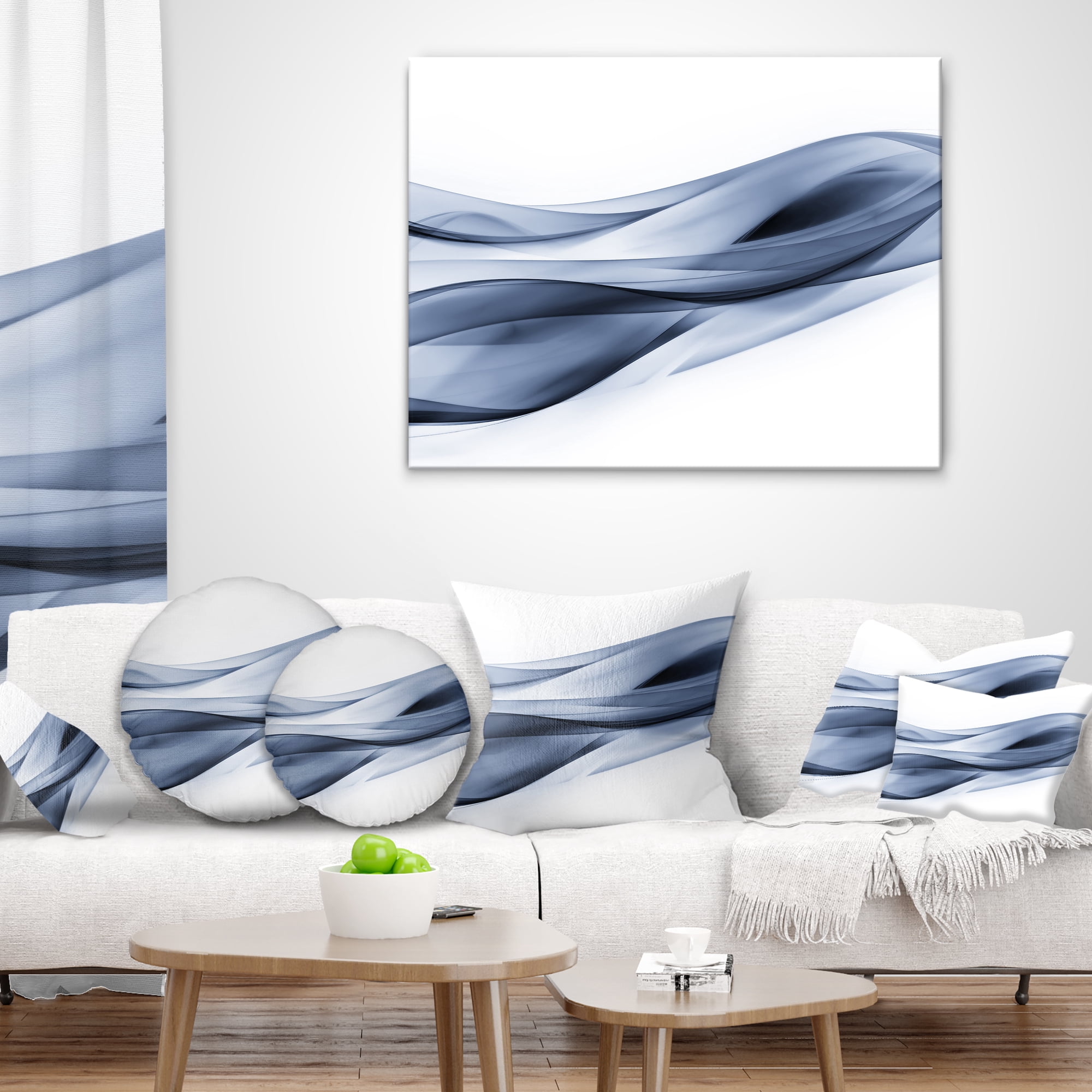 Designart Glittering Light Blue Pattern - Abstract Throw Pillow - 18x18