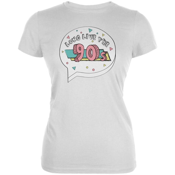 Halloween Long Live the 90s Juniors Soft T Shirt White LG