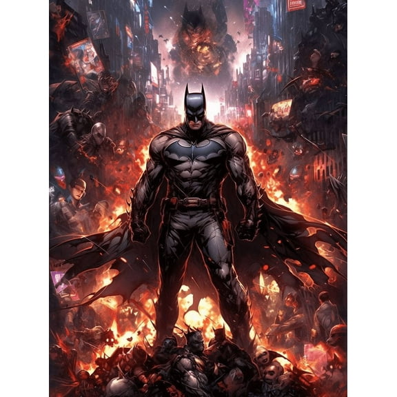 DC Batman Diamond Painting Kits for Adults, DIY 5D Round Full Drill Art Perfect for Relaxation Wall Decor crafts, holiday relaxation Home Wall Art Decoration 11.81x15.57inch
