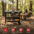 thumbnail image 5 of Zimtown Grill Table Movable Grill Cart,Food Prep Trolley with Wheels,Foldable Legs, 5 of 8