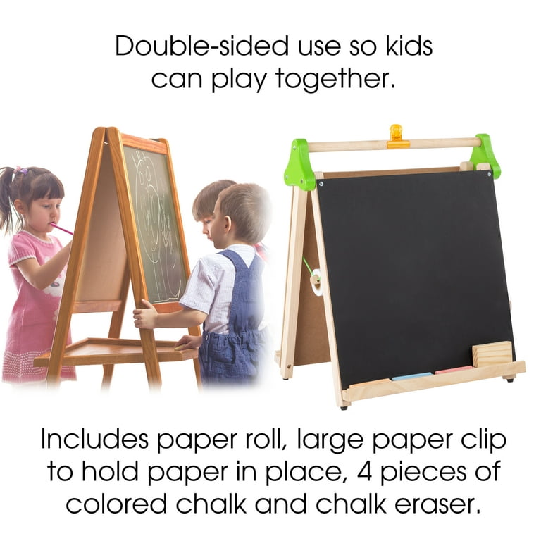 Double-sided Dry Erase Blackboard Easel with Trays - Wooden Frame 1952 –  FixtureDisplays