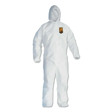 Ansell KCC 44323 A40 Elastic-Cuff and Ankles Coveralls - Large, White (25/Carton)
