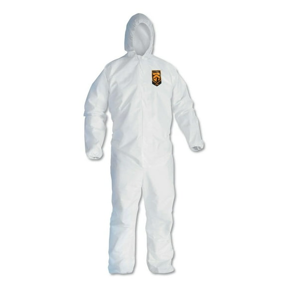 A40 Elastic-Cuff and Ankles Hooded Coveralls - Large, White (25/Carton)