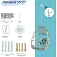 thumbnail image 5 of Outdoor Egg Swing Chair With Waterproof Cushion - New Design, , , Fits Patio, Balcony, Courtyard Red Cushions Handcrafted, All-weather, For Backyard, Garden Relaxation Time, 5 of 6