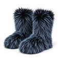 thumbnail image 7 of Women's Y2K Fluffy Faux Fur Knee Boots, Winter Warm Plush Snow Boots, Stylish Outdoor Cold Weather Boots, 7 of 7